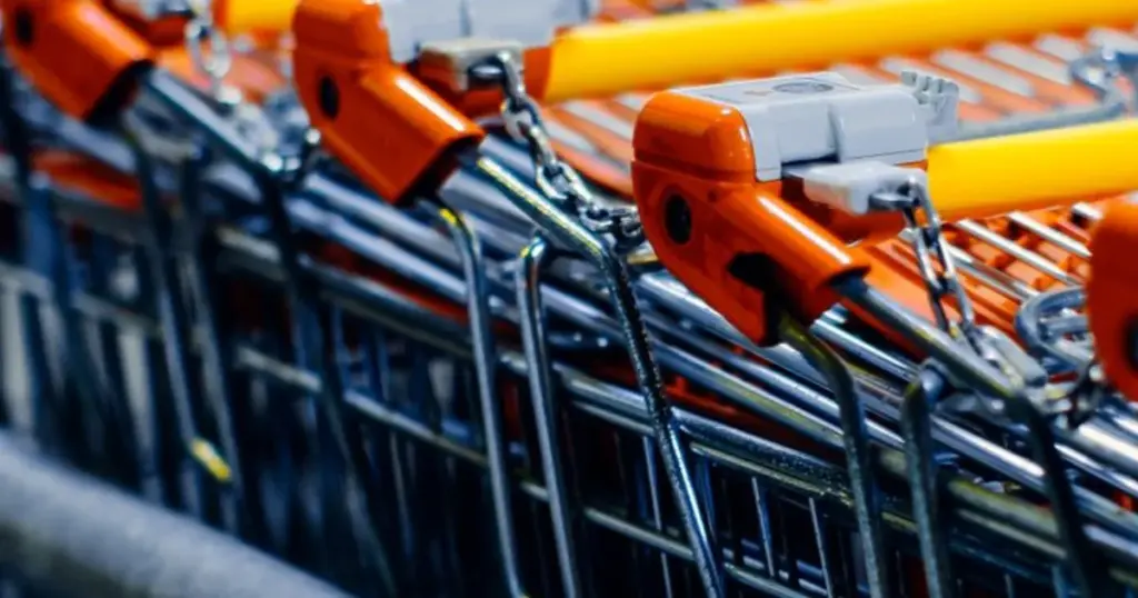 Persona haciendo compras de supermercado con carrito