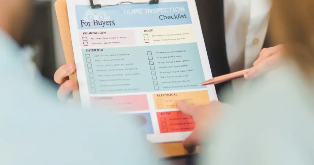 Manos sosteniendo una lista de verificación en un portapapeles